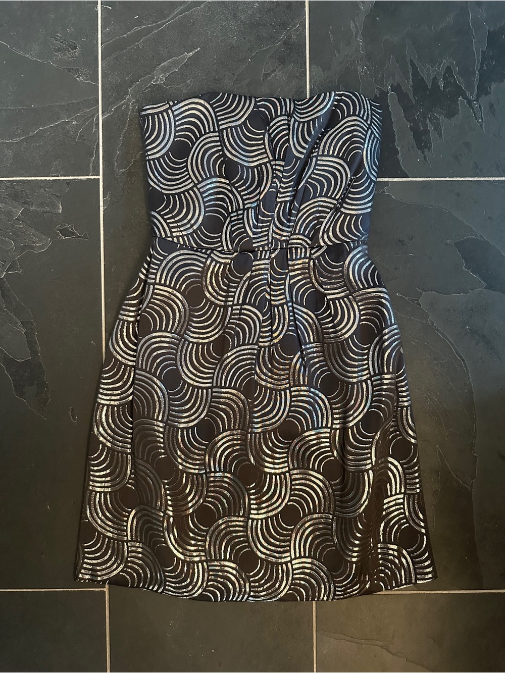 Shoshanna Silk Metallic Cocktail Dress
